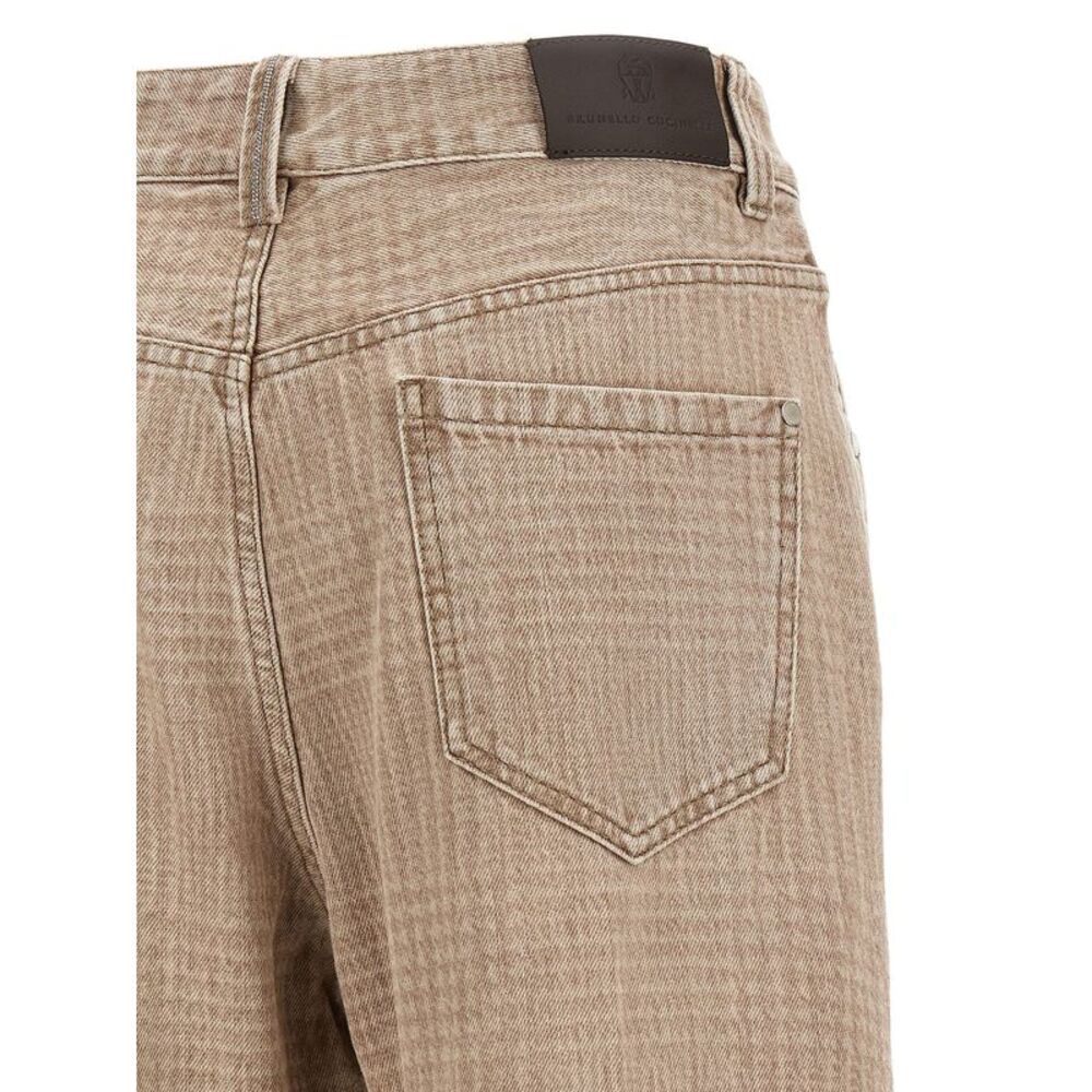 Brunello Cucinelli Beige Cotton Cropped Women's Jeans - Picture 4 of 4